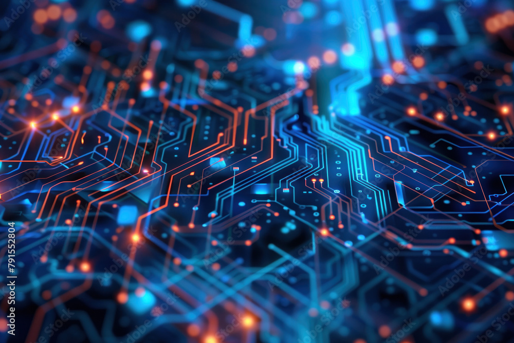 Poster digital transformation and system engineering. hi-tech futuristic background. created with generativ