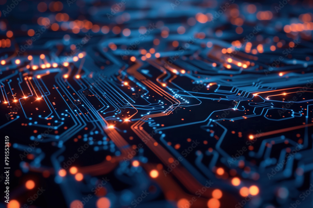 Poster digital transformation and system engineering. hi-tech futuristic background. created with generativ