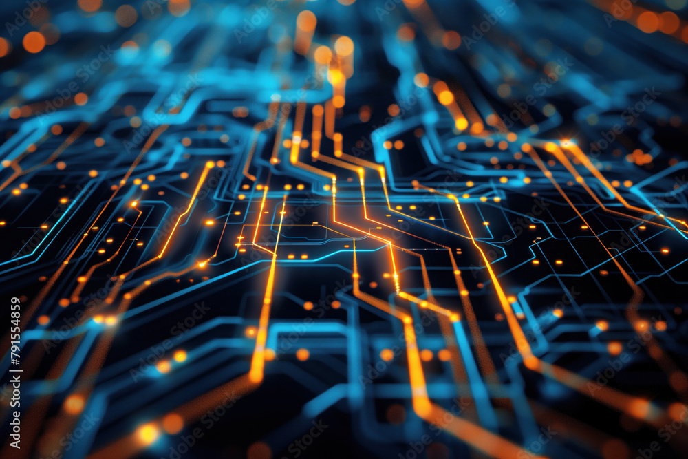 Poster digital transformation and system engineering. hi-tech futuristic background. created with generativ