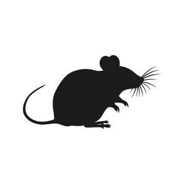 recommend clip art: Black mouse vector, mouse silhouette isolated on white background