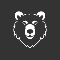 Naklejka premium Vector bear head , A minimalist design of a bear head logo isolated Modern Bear Head Emblem design isolated on white background, Minimalist Bear head Logo, Creative Branding for print design