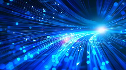 Blue light streak, fiber optic, speed line, futuristic background for 5g or 6g technology wireless data transmission, high-speed internet in abstract. internet network concept. vector design.