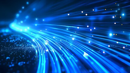 Blue light streak, fiber optic, speed line, futuristic background for 5g or 6g technology wireless data transmission, high-speed internet in abstract. internet network concept. vector design.