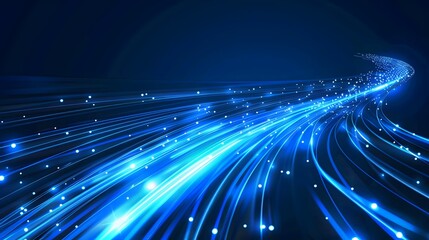 Blue light streak, fiber optic, speed line, futuristic background for 5g or 6g technology wireless data transmission, high-speed internet in abstract. internet network concept. vector design.