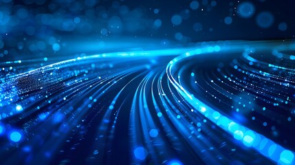 Blue light streak, fiber optic, speed line, futuristic background for 5g or 6g technology wireless data transmission, high-speed internet in abstract. internet network concept. vector design.