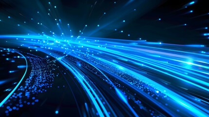 Blue light streak, fiber optic, speed line, futuristic background for 5g or 6g technology wireless data transmission, high-speed internet in abstract. internet network concept. vector design.