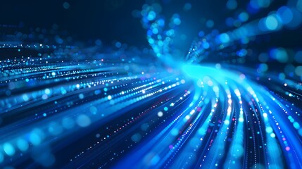 Blue light streak, fiber optic, speed line, futuristic background for 5g or 6g technology wireless data transmission, high-speed internet in abstract. internet network concept. vector design.