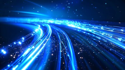 Blue light streak, fiber optic, speed line, futuristic background for 5g or 6g technology wireless data transmission, high-speed internet in abstract. internet network concept. vector design.