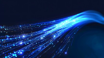 Blue light streak, fiber optic, speed line, futuristic background for 5g or 6g technology wireless data transmission, high-speed internet in abstract. internet network concept. vector design.