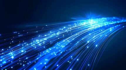Blue light streak, fiber optic, speed line, futuristic background for 5g or 6g technology wireless data transmission, high-speed internet in abstract. internet network concept. vector design.