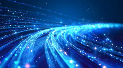 Blue light streak, fiber optic, speed line, futuristic background for 5g or 6g technology wireless data transmission, high-speed internet in abstract. internet network concept. vector design.
