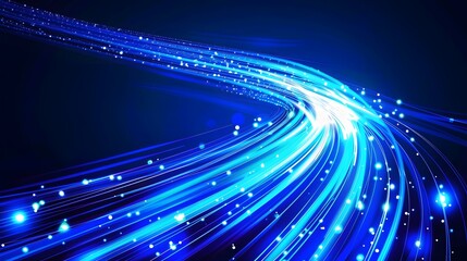 Blue light streak, fiber optic, speed line, futuristic background for 5g or 6g technology wireless data transmission, high-speed internet in abstract. internet network concept. vector design.