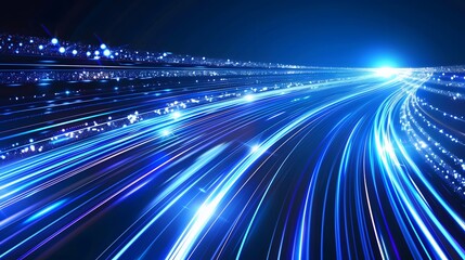 Blue light streak, fiber optic, speed line, futuristic background for 5g or 6g technology wireless data transmission, high-speed internet in abstract. internet network concept. vector design.