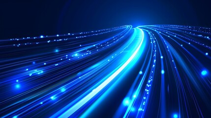 Blue light streak, fiber optic, speed line, futuristic background for 5g or 6g technology wireless data transmission, high-speed internet in abstract. internet network concept. vector design.