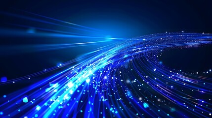 Blue light streak, fiber optic, speed line, futuristic background for 5g or 6g technology wireless data transmission, high-speed internet in abstract. internet network concept. vector design.