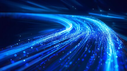 Blue light streak, fiber optic, speed line, futuristic background for 5g or 6g technology wireless data transmission, high-speed internet in abstract. internet network concept. vector design.
