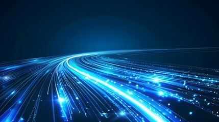Blue light streak, fiber optic, speed line, futuristic background for 5g or 6g technology wireless data transmission, high-speed internet in abstract. internet network concept. vector design.