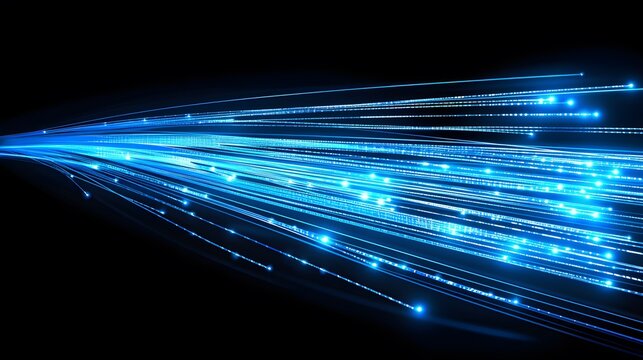 Blue light streak, fiber optic, speed line, futuristic background for 5g or 6g technology wireless data transmission, high-speed internet in abstract. internet network concept. vector design.
