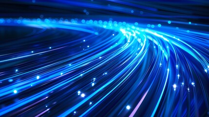 Blue light streak, fiber optic, speed line, futuristic background for 5g or 6g technology wireless data transmission, high-speed internet in abstract. internet network concept. vector design.