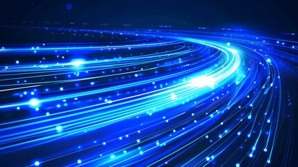 Blue light streak, fiber optic, speed line, futuristic background for 5g or 6g technology wireless data transmission, high-speed internet in abstract. internet network concept. vector design.