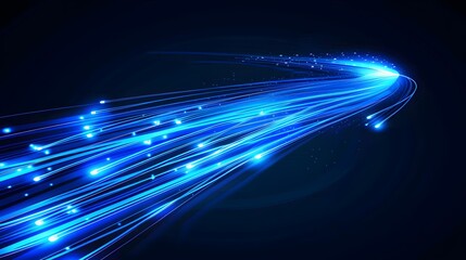 Blue light streak, fiber optic, speed line, futuristic background for 5g or 6g technology wireless data transmission, high-speed internet in abstract. internet network concept. vector design.