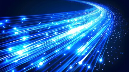 Blue light streak, fiber optic, speed line, futuristic background for 5g or 6g technology wireless data transmission, high-speed internet in abstract. internet network concept. vector design.