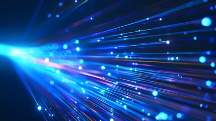 Blue light streak, fiber optic, speed line, futuristic background for 5g or 6g technology wireless data transmission, high-speed internet in abstract. internet network concept. vector design.