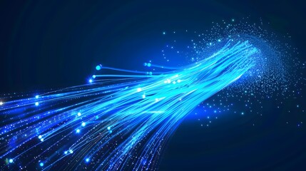Blue light streak, fiber optic, speed line, futuristic background for 5g or 6g technology wireless data transmission, high-speed internet in abstract. internet network concept. vector design.