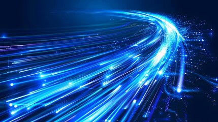 Blue light streak, fiber optic, speed line, futuristic background for 5g or 6g technology wireless data transmission, high-speed internet in abstract. internet network concept. vector design.