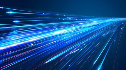 Blue light streak, fiber optic, speed line, futuristic background for 5g or 6g technology wireless data transmission, high-speed internet in abstract. internet network concept. vector design.