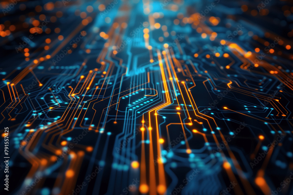 Poster digital transformation and system engineering. hi-tech futuristic background. created with generativ