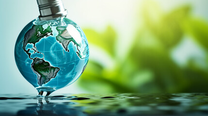 3d illustration. 3d Globe with Water tap. Image with clipping path