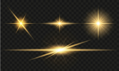Light sparkles and stars, vector illustration