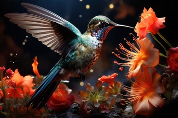 Obraz premium hummingbird and flower