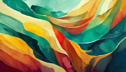 Modern Masterpiece: Abstract Multicolored Painting Wallpaper