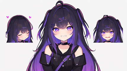 vtuber emotes. vtubers varied expressions. happy emote