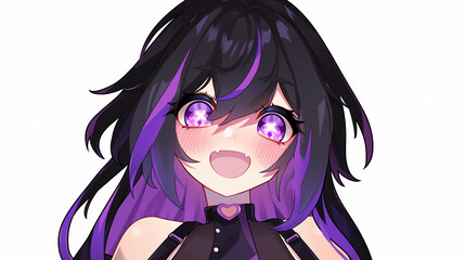 vtuber emotes. vtubers varied expressions. happy emote