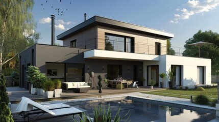 Modern architecture in a renovated house  AI generated illustration