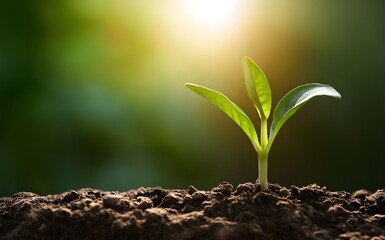 Fresh green leaves grow on tree symbolizing new life in nature Generative Ai