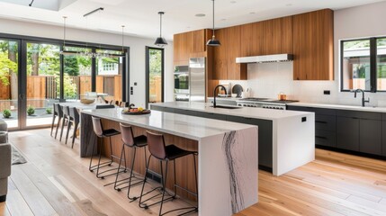 Modern kitchen in a renovated house  AI generated illustration - obrazy, fototapety, plakaty