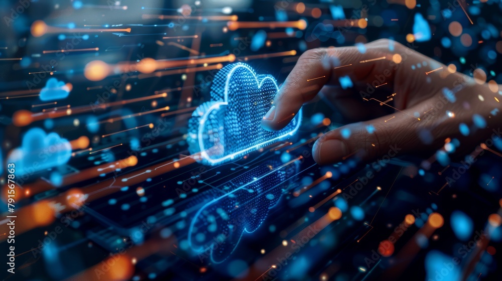 Poster multi-cloud environments providing redundancy and flexibility ai generated illustration