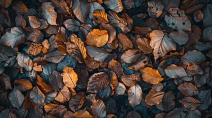 Close-up of Fallen Autumn Leaves