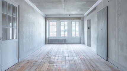 Obraz premium Plastered walls in a renovated apartment AI generated illustration