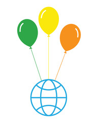 balloon air with earth globe - 791568818