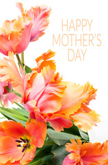 Happy mothers day banner. Mothers day card design. floral background.