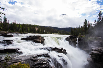 Summer in Athabasca Falls, Jasper National Park, Canada