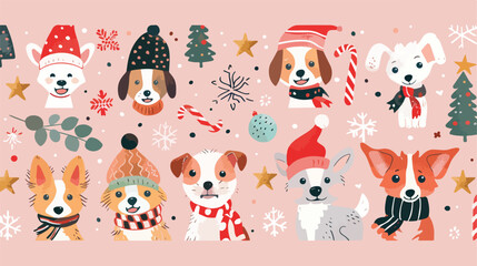 Christmas greeting card. Vector illustration with cut
