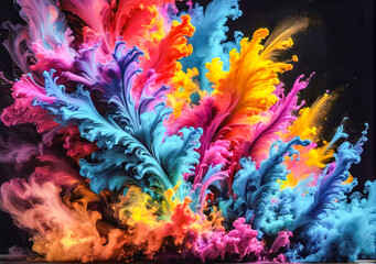 Fototapeta na wymiar Colorful Smokes. Floating Multicolored Smokes .Abstract colored background