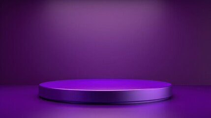 A sleek purple podium in a minimalist design, perfect for product showcase.