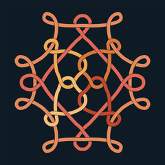 Flower seamless pattern orange tone and dark blue background set 6 number 14